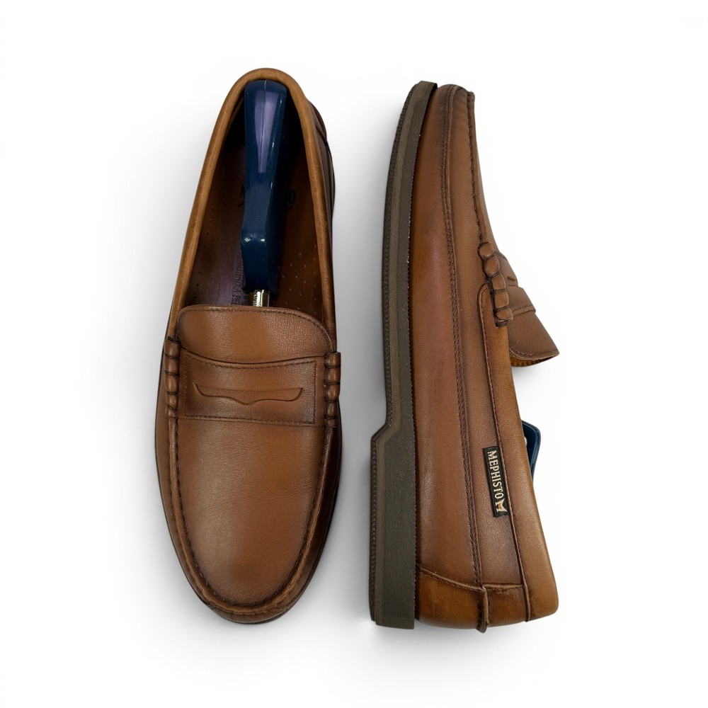 Mephisto Cap Vert Penny Loafers Mens 10 Rust Brown Leather Comfort Slip On